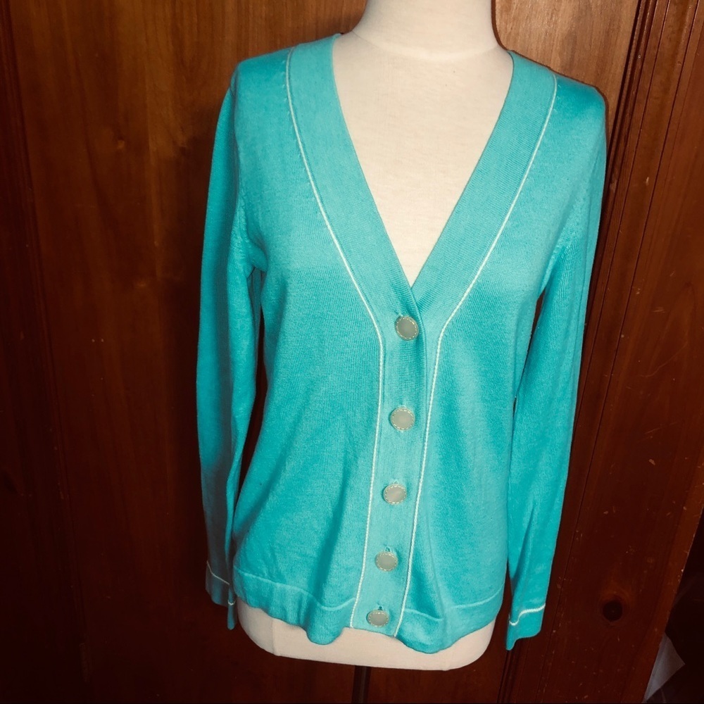 Vineyard vines turquoise cardigan sweater M